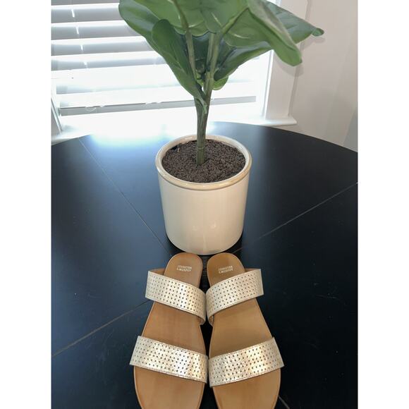 Johnston & Murphy Jodi Perfed Gold Metallic Slide – Size 8, Brand New in Box - Picture 4 of 6